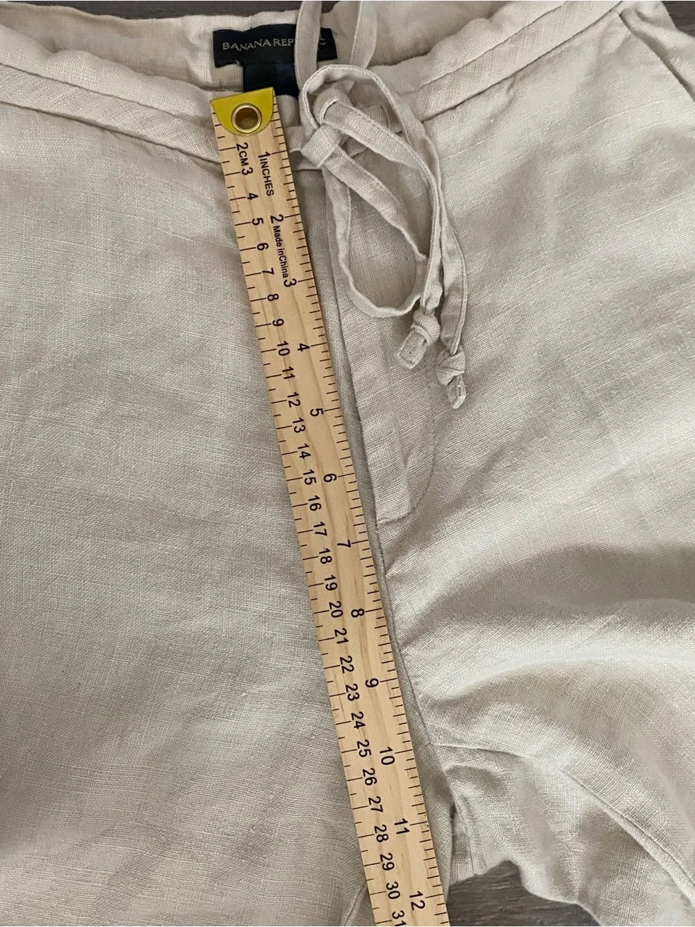 Vintage Banana Republic Cream 100% Linen Drawstring Pants Size 0